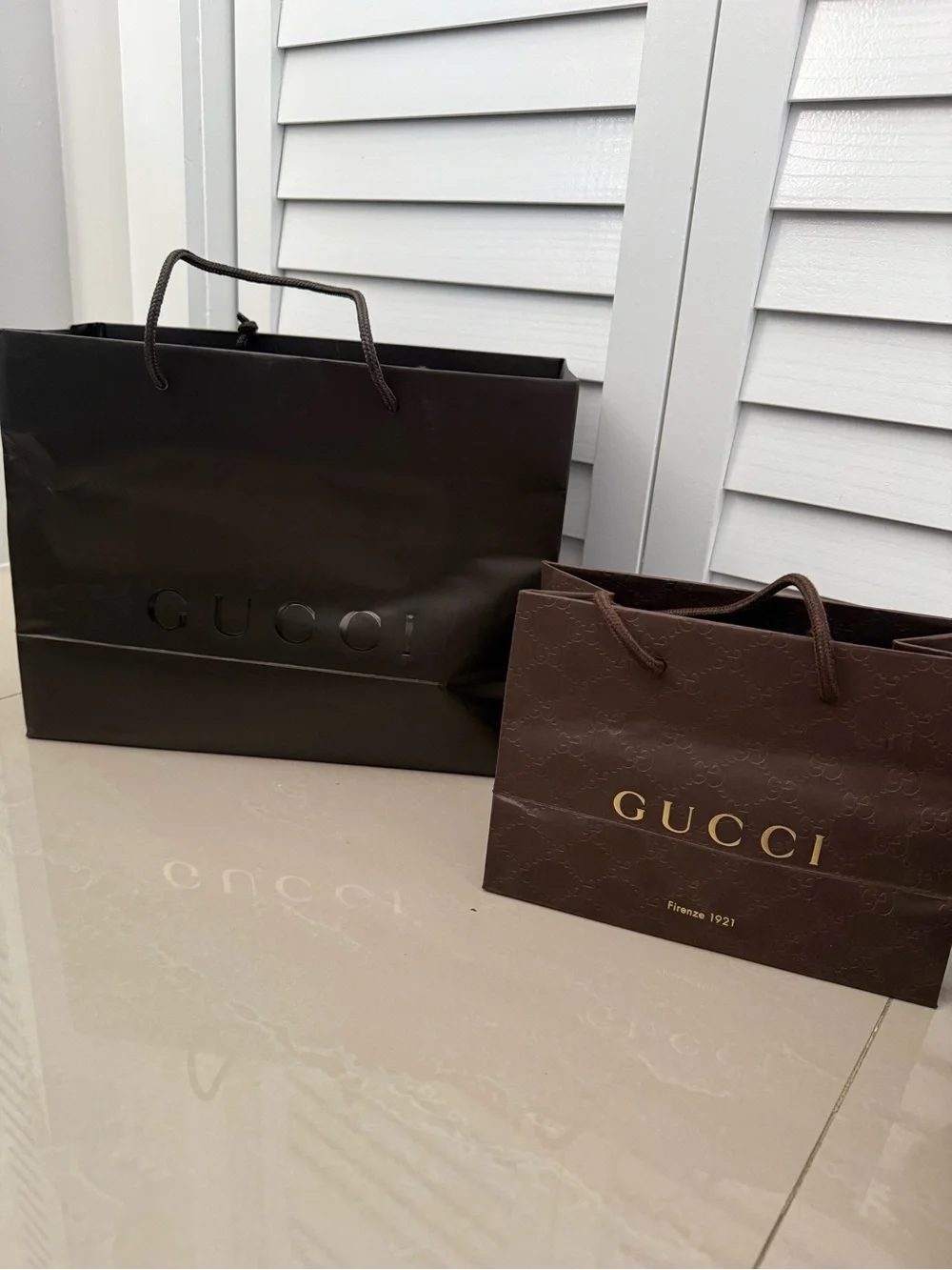 Gucci Brown and Black Shopping Bags y2k